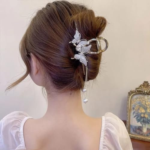 Dartler Hair Clutcher For Women | Stylish Hair Claws For Girls | Trendy Alloy Metal Clips | Fashionable Girls Hair Accessories | Suitable In Various Occasions (Rhimestone) Pack Of 1 - Image 1