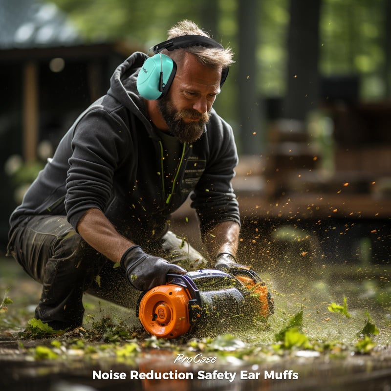 ProCase Noise Reduction Ear Muffs, Sound Proof Ear Protection, NRR 28dB Noise Cancelling Headphones for Adults Kids Autism, Hearing Protection for Mowing -Teal - Image 4