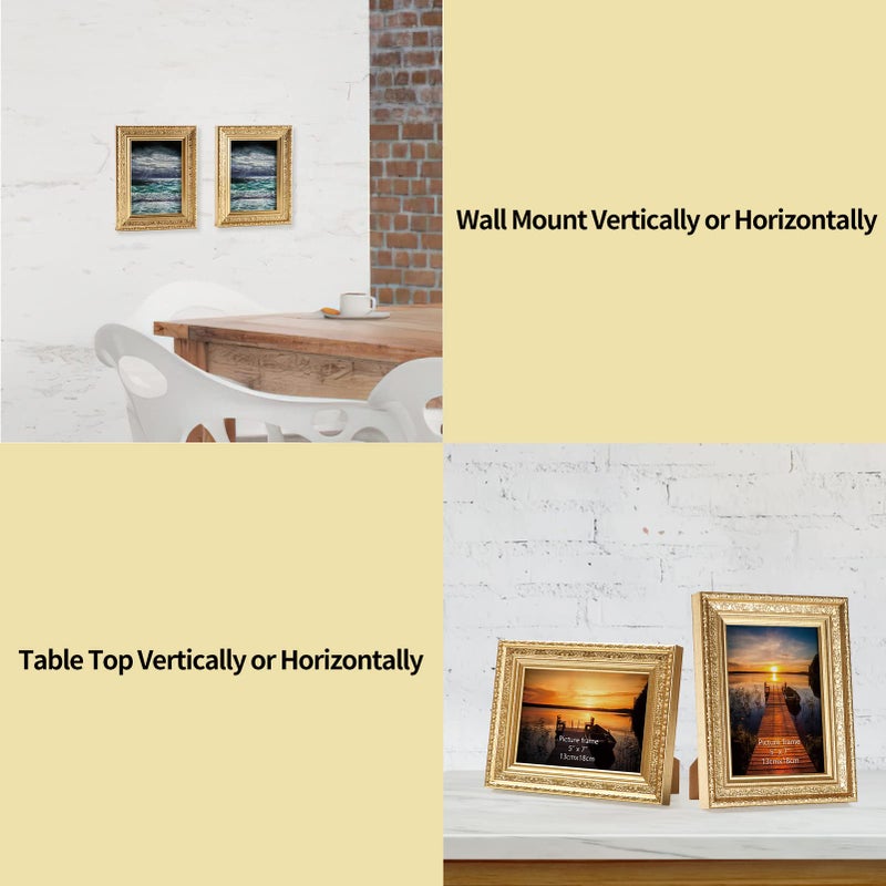 Edenseelake 5x7 إطارات الصور مجموعة من 2 عتيقة الذهب - Image 4