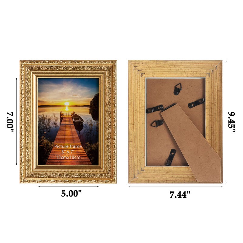 Edenseelake 5x7 إطارات الصور مجموعة من 2 عتيقة الذهب - Image 2