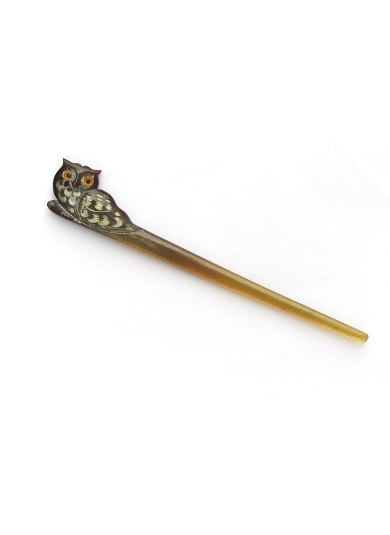 Marycrafts Marycrafts Owl Horn Hair Stick, Hairstick, Hair Pin, Hair Accessory, Handmade, 1pc, 15.5cm (6.10"), 1 Count (Pack of 1), Women, Adults, Owl Lovers 