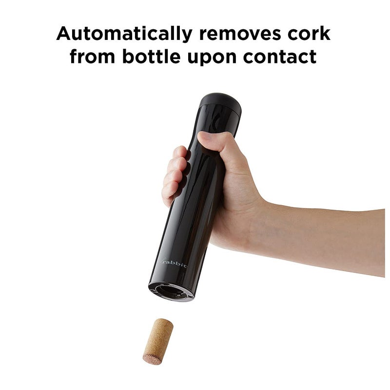 rabbit Rabbit Automatic Electric Corkscrew Wine Bottle Opener, One Size, Shiny Black - Image 2