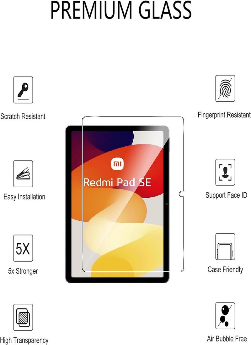 Tempered Glass Screen Protector Clear Designed For Xiaomi Redmi Pad SE Full Screen Coverage And Bubble Free - Image 4