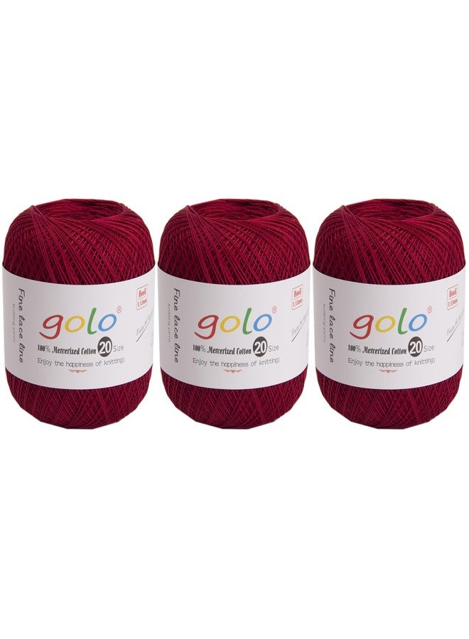 golo 3 Balls Crochet Thread Size 20 Embroidery Thread Crochet Yarn for Hand 193 - Image 1