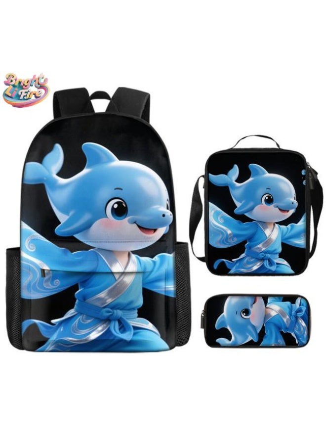 Bright Li Fire Unlock the new fashion of childish fun! Three-piece set of bags, cartoon elements for children and teenagers (students, children, friends' outings, mountain climbing, schooling, etc. can be used) - 26 - Image 1