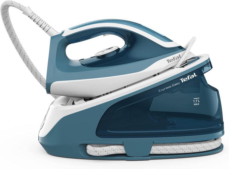تيفال ستيم ستيشن (TEFAL Steam Station) | إكسبرس إيزي ستيم ستيشن (Express Easy Steam Station) | تدفق بخار عالي الضغط يبلغ 120 جرام/دقيقة أو 350 جرام/دقيقة، مع وظيفة تعزيز الضغط للأقمشة السميكة | قوة 2200 واط | سعة 1.7 لتر | تردد 50/60 هرتز | ضمان لمدة سنتين | الرقم المنتج: SV6131G0 - Image 3