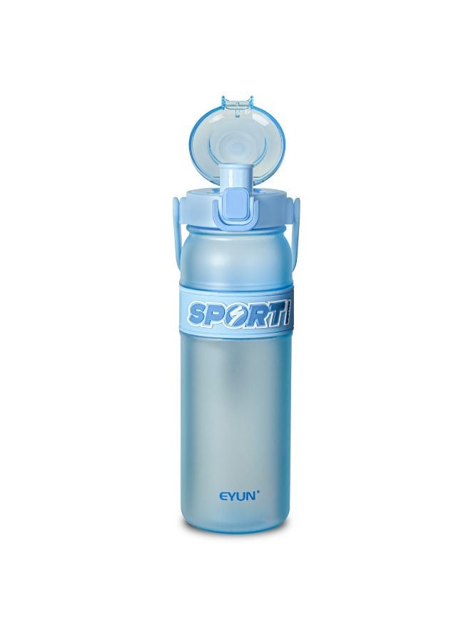 EYUN sports water bottle plastic leak proof unisex for gym office outdoor school with strap 1l blue - Image 2