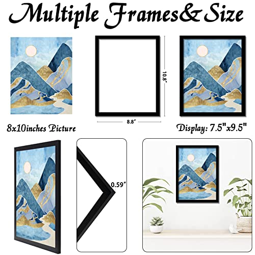 keibiubu Black Picture Frame, 8x10 Picture Frame for Photo Poster Canvas Certificate Document Display Horizontally or Vertically High Transparent Wall Gallery(Size 8 x 10 inches) - Image 3