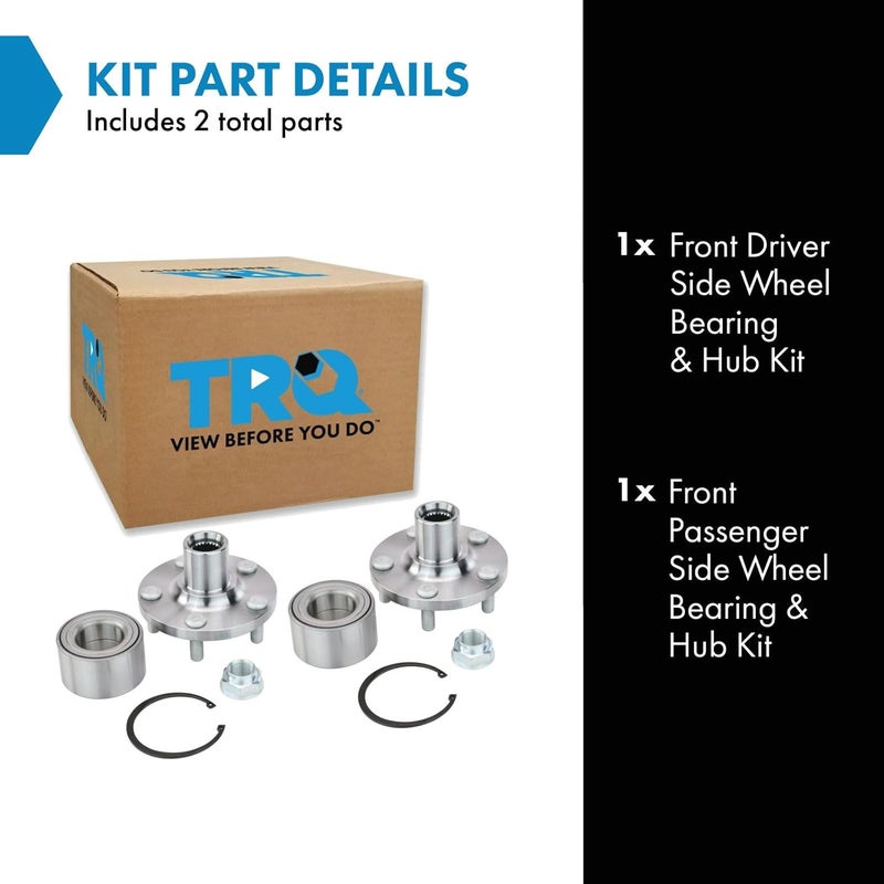 TRQ Wheel Bearing and Hub Front Pair for Toyota Models - Image 2