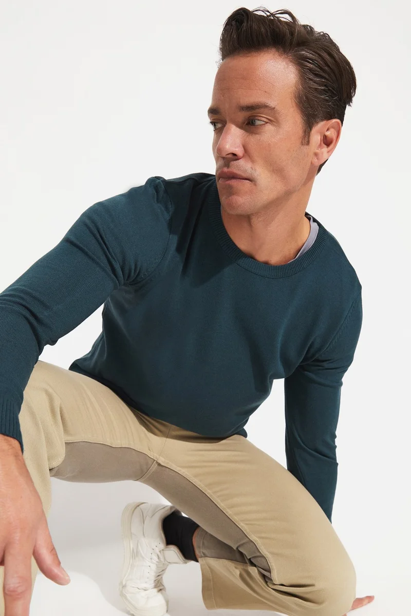 جون Men's Regular Fit Crew Neck Knitwear Sweater