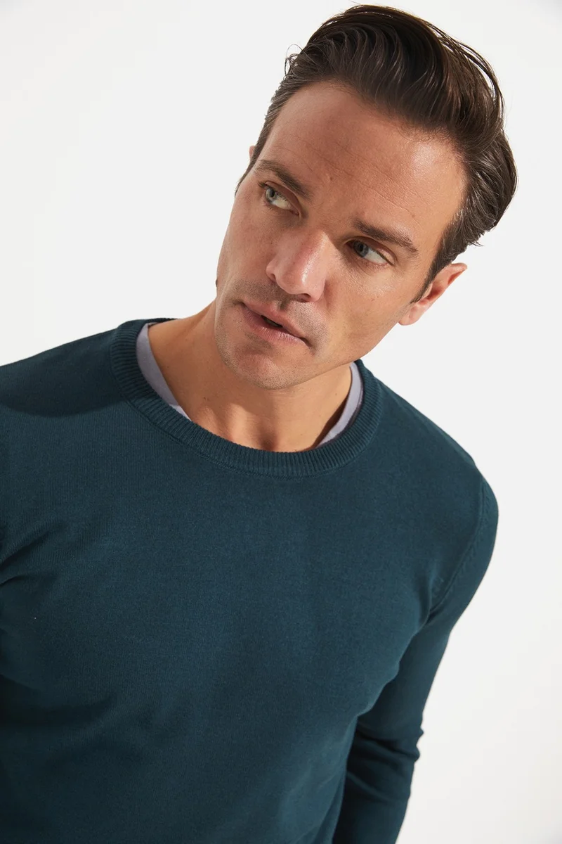جون Men's Regular Fit Crew Neck Knitwear Sweater