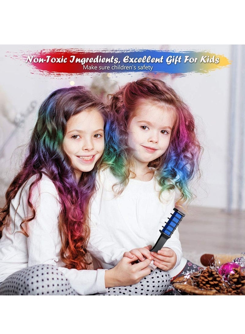 Captaintech Hair Chalk Comb6 Colors Temporary Hair Dye Marker Gifts for Girls Kids Adults for   Birthday 8 9 10 11 12 year old girl gift Party - Image 4