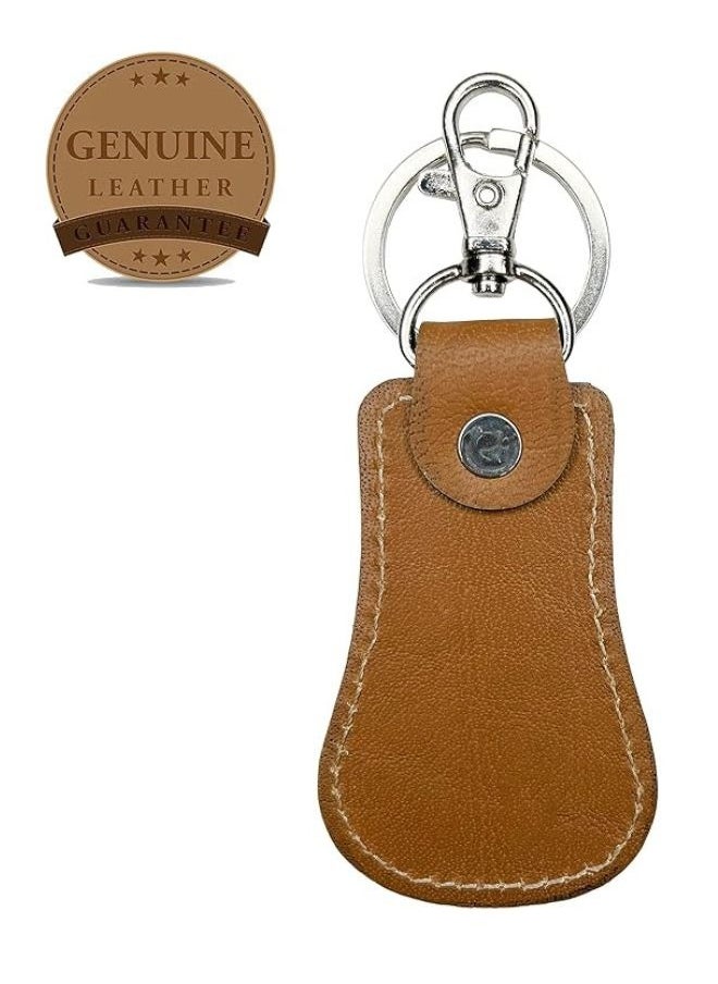 Lukadah Lukadah Genuine Classic Handcrafted Aniline Leather Keychain Key Ring With 360° Swivel Snap Hook Heavy Duty Stainless Steel Keyring Key Ring Holder Organizer for Car Keys, Key Finder  - Image 2