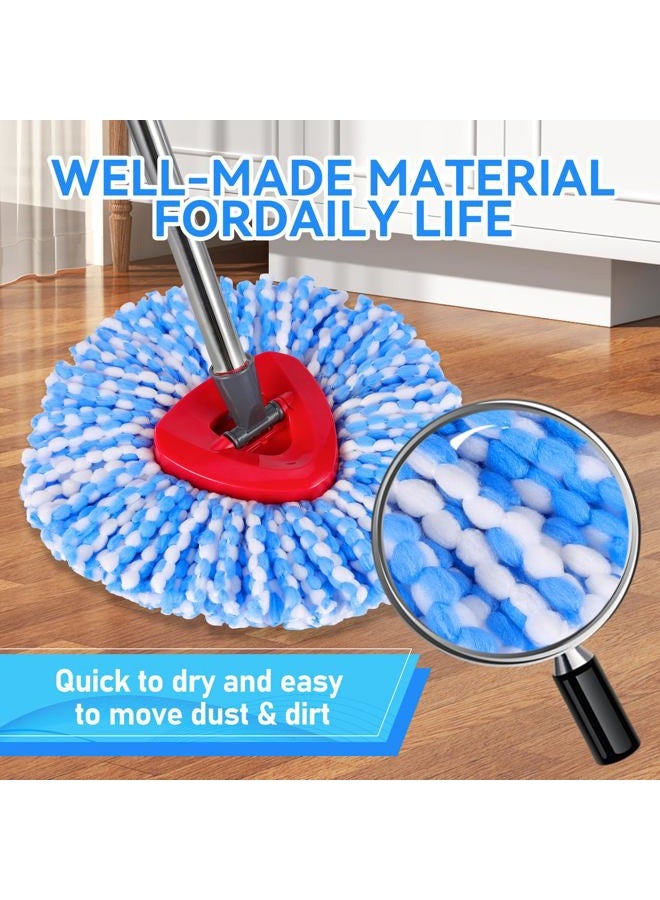 BywoBywo 7 Pack Spin Mop Head for O-Ceda RinseClean 2 Tank System, 4 Triangle Microfiber Mop Replacement Refills, 2 Upgraded Scrub Brush & Base Head Deep Clean Mop Head for Home Office Bathroom - Image 4