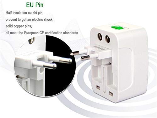 PARSPAR Worldwide Universal Power Adapter Converter Travel Multi Plug Cable with Build in Dual USB Charger for USA EU UK AUS Laptop Smartphone Charger Plug for Phone Laptop Camera Tablet - Image 2