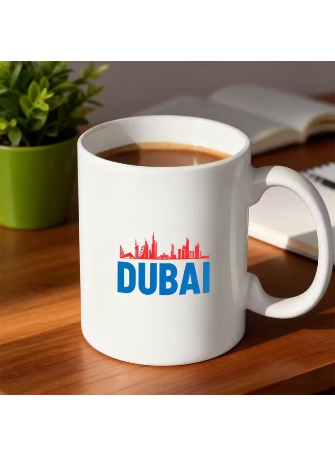RYN Dubai Skyline Coffee Cup - Mug with Dubai Cityscape Design, Soft Pastel Reusable Tea/Capcin - Image 1