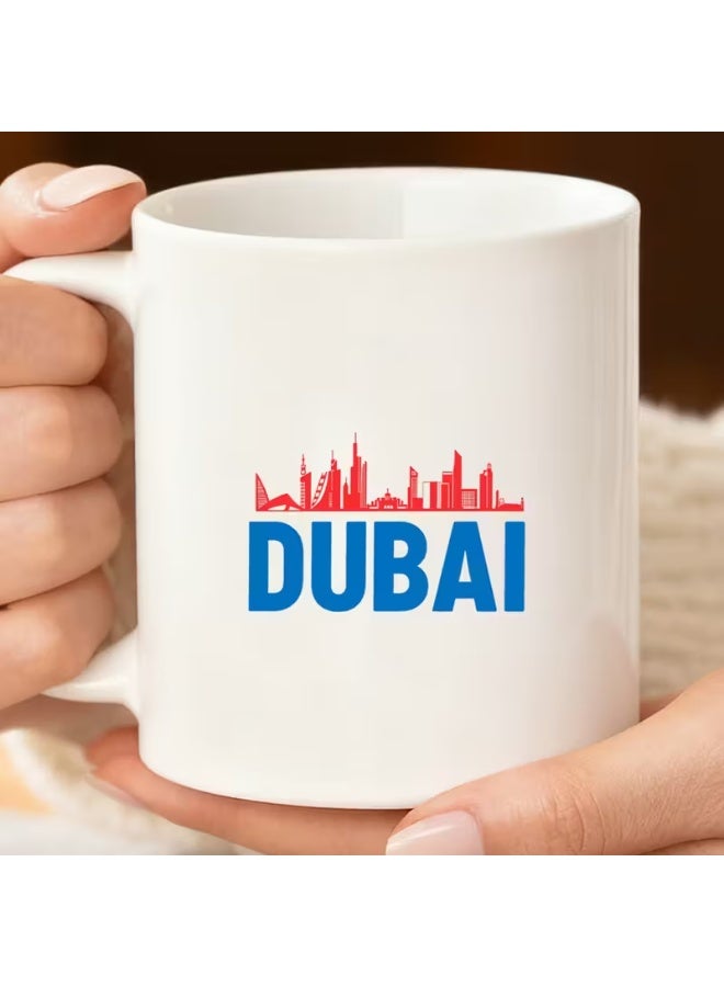RYN Dubai Skyline Coffee Cup - Mug with Dubai Cityscape Design, Soft Pastel Reusable Tea/Capcin - Image 3