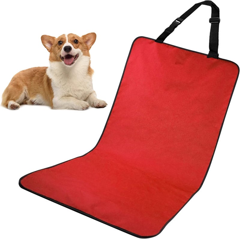 Dog Car Seat Cover - Waterproof, ScratchProof, Nonslip, Universal Front Seat Cover for Dogs (Red) - Image 1