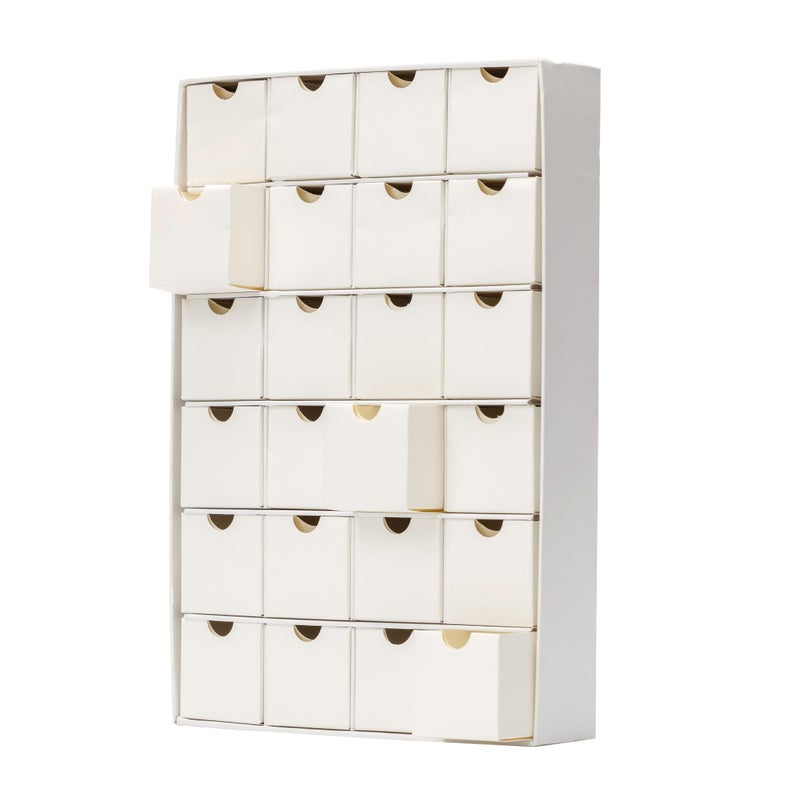 evelay Fill Make your Own Advent Calendar 24 Days 1-24 Draws Christmas Countdown (White) - Image 1