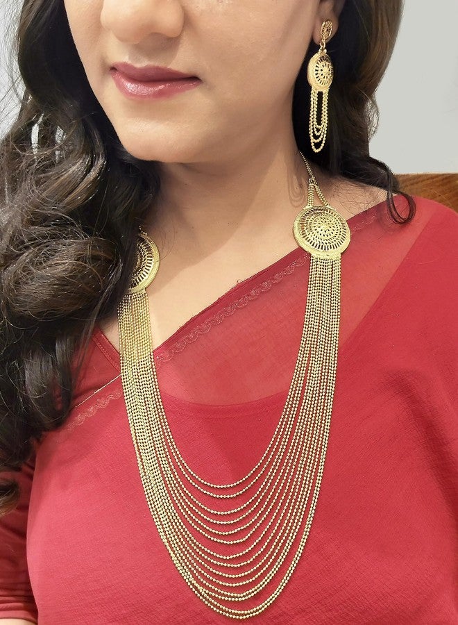 Efulgenz Indian Jewelry Sets for Women Necklace Set Floral Multilayer Necklace Earrings Indian Bridal Jewelry for Wedding Fashion Jewelry - Image 3