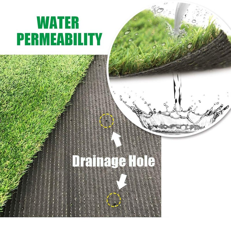 Griclner Artificial Grass Lawn Turf 4 FT x 7 FT(28 Square FT) 0.8inch Realistic Synthetic Grass Mat, Indoor Outdoor Garden Lawn Landscape for Pets,Fake Faux Grass Rug with Drainage Holes - Image 3