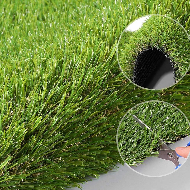 Griclner Artificial Grass Lawn Turf 4 FT x 7 FT(28 Square FT) 0.8inch Realistic Synthetic Grass Mat, Indoor Outdoor Garden Lawn Landscape for Pets,Fake Faux Grass Rug with Drainage Holes - Image 4