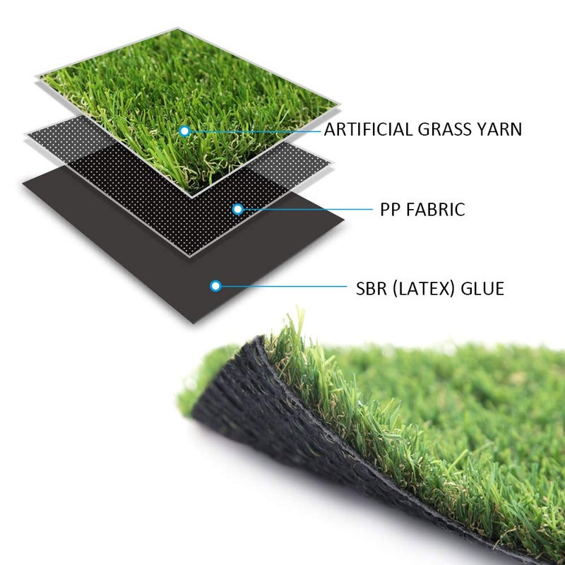 Griclner Artificial Grass Lawn Turf 4 FT x 7 FT(28 Square FT) 0.8inch Realistic Synthetic Grass Mat, Indoor Outdoor Garden Lawn Landscape for Pets,Fake Faux Grass Rug with Drainage Holes - Image 2