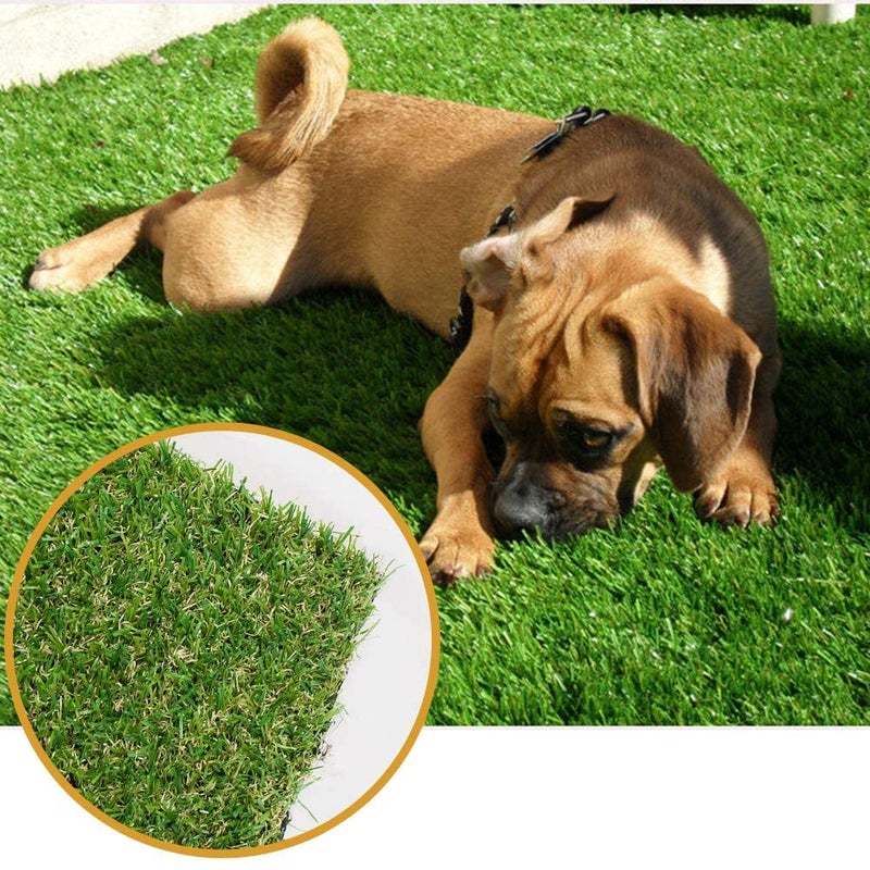 Griclner Artificial Grass Lawn Turf 4 FT x 7 FT(28 Square FT) 0.8inch Realistic Synthetic Grass Mat, Indoor Outdoor Garden Lawn Landscape for Pets,Fake Faux Grass Rug with Drainage Holes - Image 1