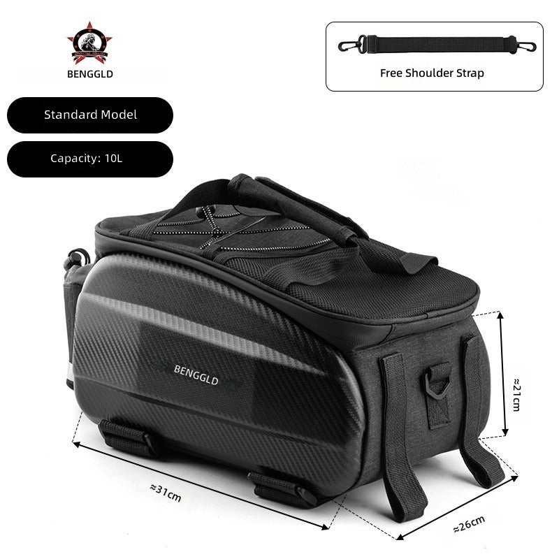 Bengguo Bicycle Seat Bag, Hard-shell Cycling Bag, Waterproof Mountain Bike Rack Bag, Storage Tail Bag, Cycling Equipment- Standard