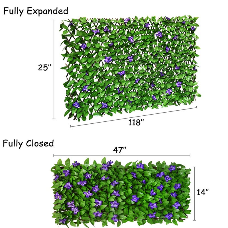 GLANT Expandable Fence Privacy Screen for Balcony Patio Outdoor,Decorative Faux Ivy Fencing Panel,Artificial Hedges (Single Sided Leaves) (1, Purple Flowers) - Image 4