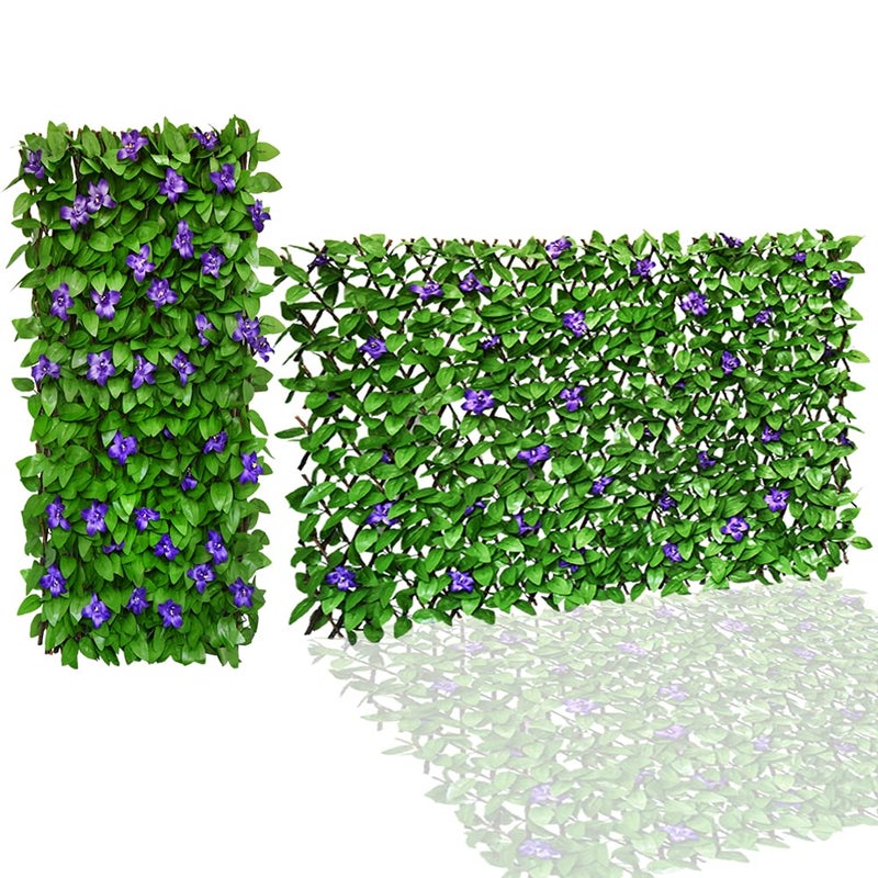 GLANT Expandable Fence Privacy Screen for Balcony Patio Outdoor,Decorative Faux Ivy Fencing Panel,Artificial Hedges (Single Sided Leaves) (1, Purple Flowers) - Image 5