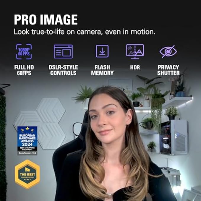 rayihni FACECAM MK.2 – 1080P60 FULL HD WEBCAM, ULTRA LOW-LATENCY STREAMING, PRO LOW-LIGHT PERFORMANCE, LIFELIKE COLOURS, DSLR-STYLE APP CONTROL, HDR & CINEMATIC FX, FOR ZOOM/TEAMS, WORKS WITH PC/MAC - Image 2