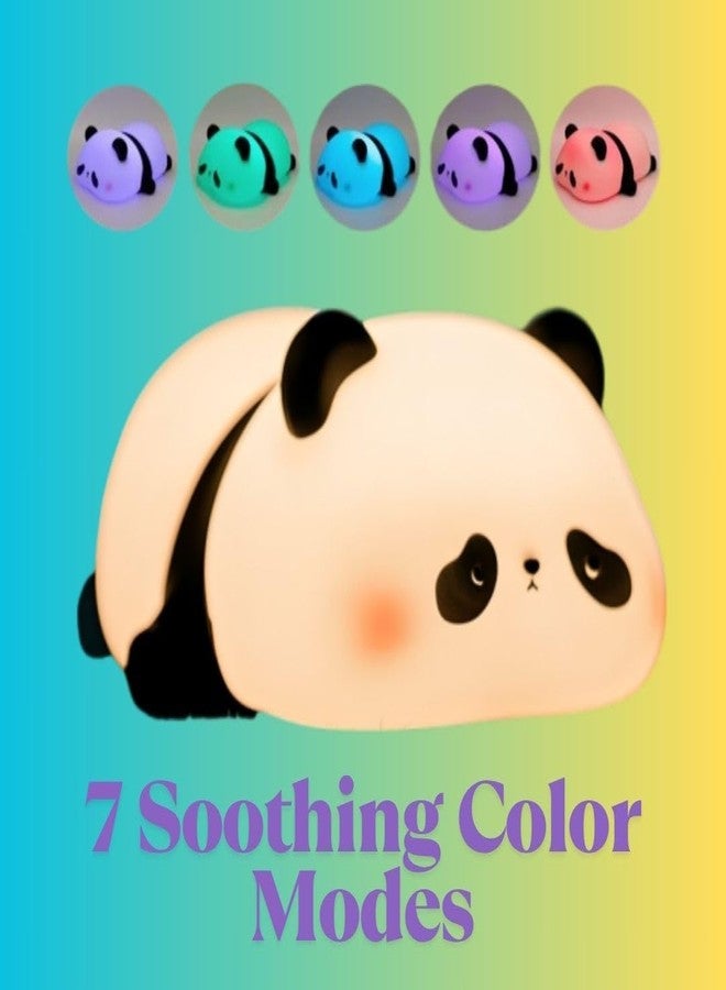 MODINITY مصباح مودينيتي الليلي على شكل باندا سيليكون يعمل باللمس، هدية مثالية للأطفال والمراهقين من الجنسين، مصباح ليلي لطيف وجميل لتزيين غرفة الأطفال، هدية رائعة للصديقات (باندا نائمة). - Image 2