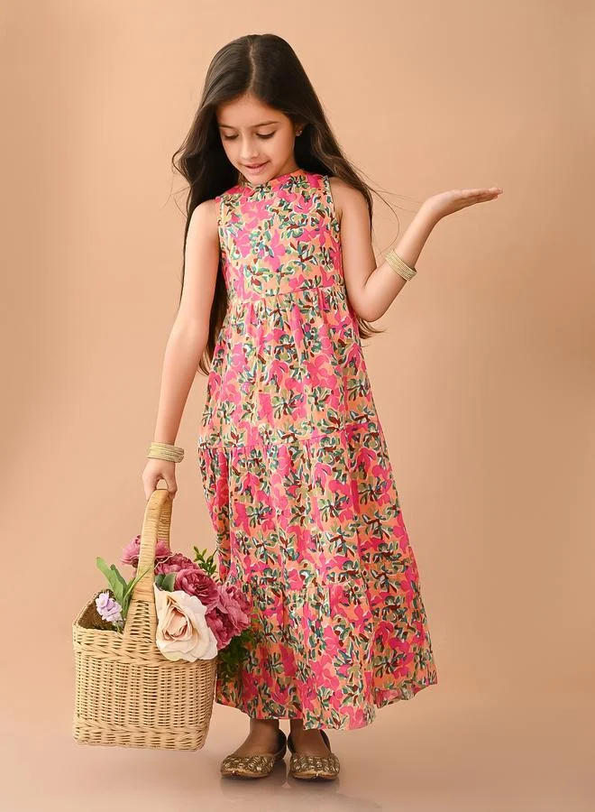 LILPICKS Floral Print Maxi Dress
