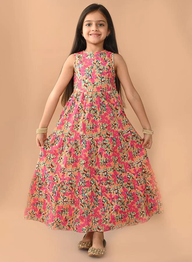 LILPICKS Floral Print Maxi Dress