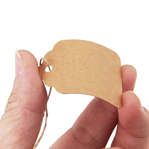 Cuttte Price Tags with String Attached - Cuttte 500PCS Kraft Paper Hang Tags for Labeling Gifts Bags Clothes Jewelry Retail Garage/Yard Sale for Pricing 1.4x1.8inch - Image 4