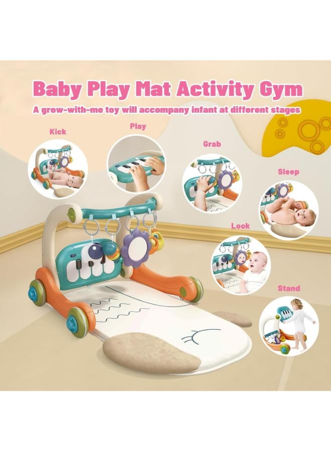 3‑in‑1 Baby Activity Gym with Walker & Kick‑Play Piano - Image 2
