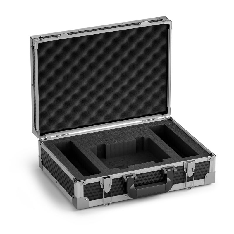 Phenyx Pro Medium Size Carrying Case, Customizable Pre-Diced Foam, Aluminum Alloy Sturdy Build, Suitable for Wireless Mic System Storage & Camera Gear Transportation - Image 1