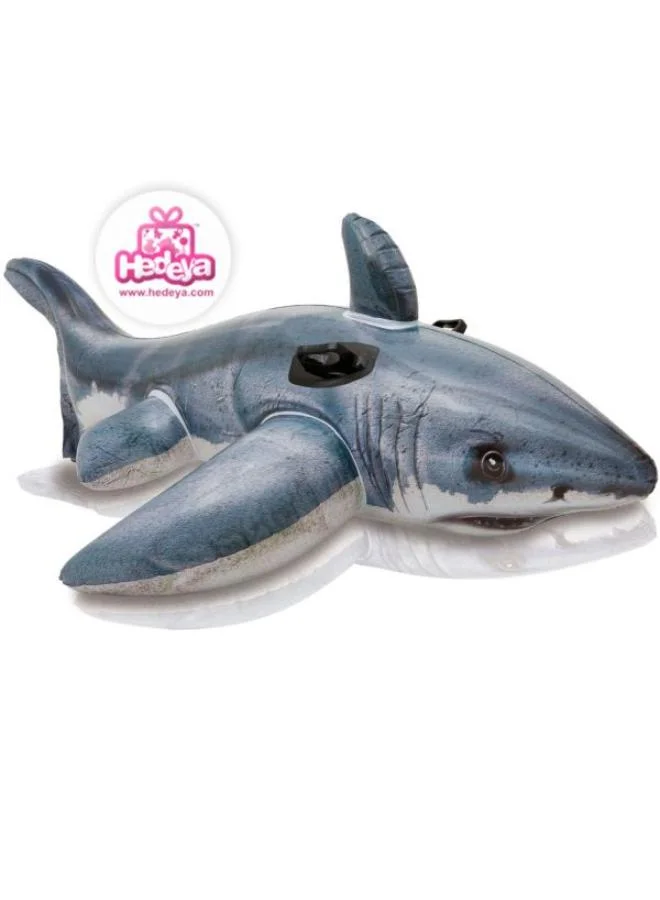 انتكس عوامة للركوب بشكل سمكة قرش بيضاء