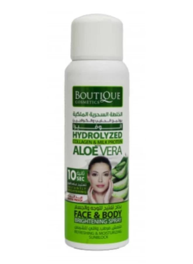 BOUTIQUE Face And Body Brightening  Spray with  Collagen And Milk Protein Withe Aloe Vera 180 Ml