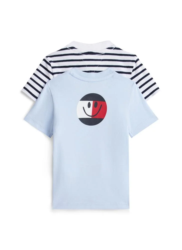 TOMMY HILFIGER Kids 2 Pack Flag Smile Crew Neck T-Shirt