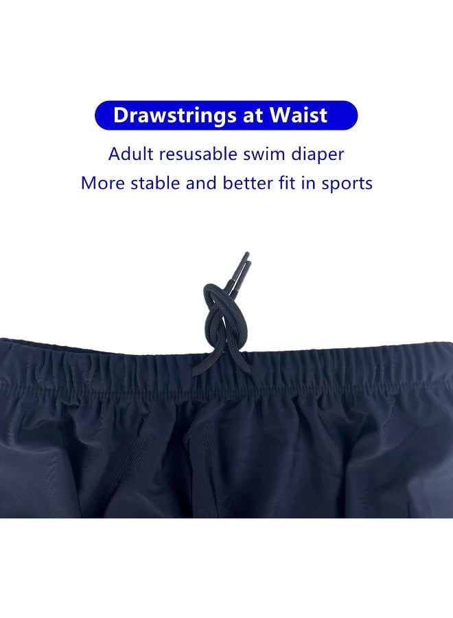 AQX Reusable Adult Swim Diapers Special Needs, Washable Cloth Diapers Leakproof, Swimmers Nappy Trunks Pull Ups for Incontinence Protection Unisex (L, Blue) - Image 4