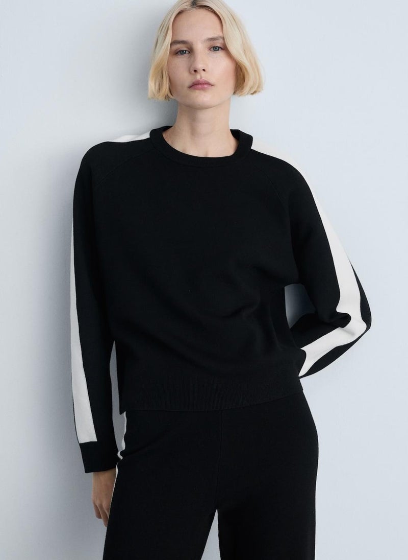 MANGO Contrasting Stripe Knitted Sweater  - Image 1