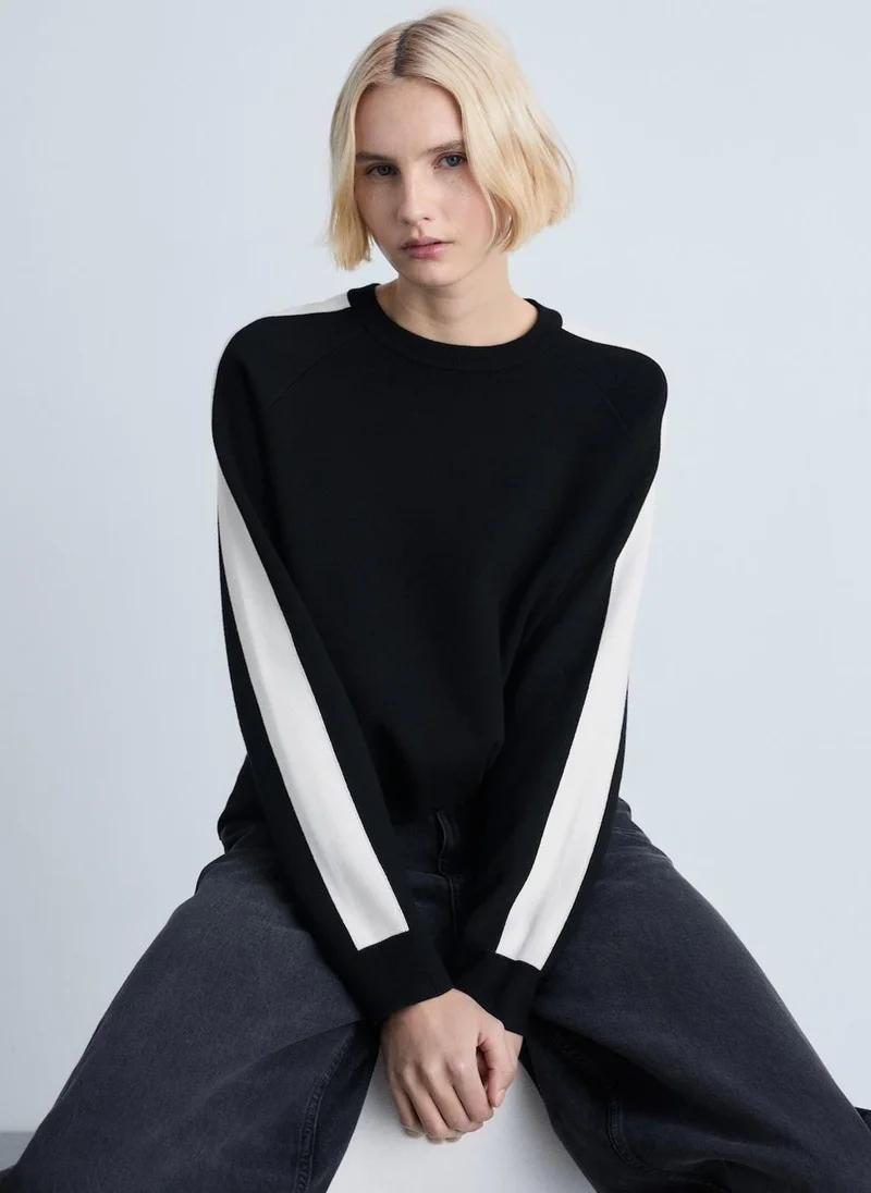 MANGO Contrasting Stripe Knitted Sweater