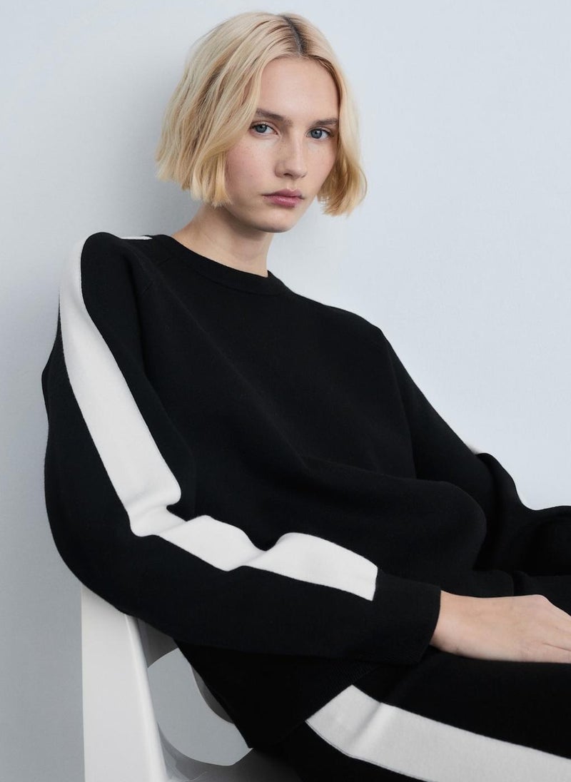 MANGO Contrasting Stripe Knitted Sweater  - Image 3