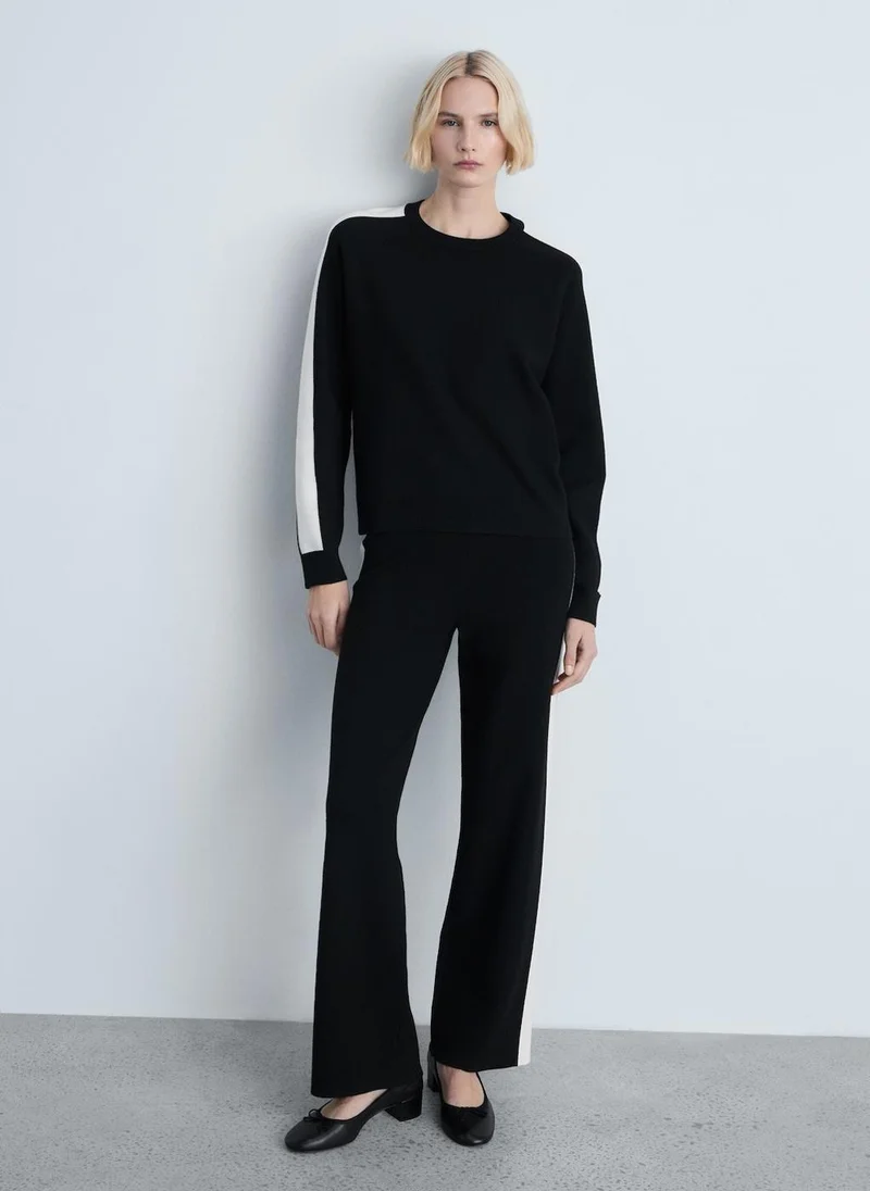 MANGO Contrasting Stripe Knitted Sweater