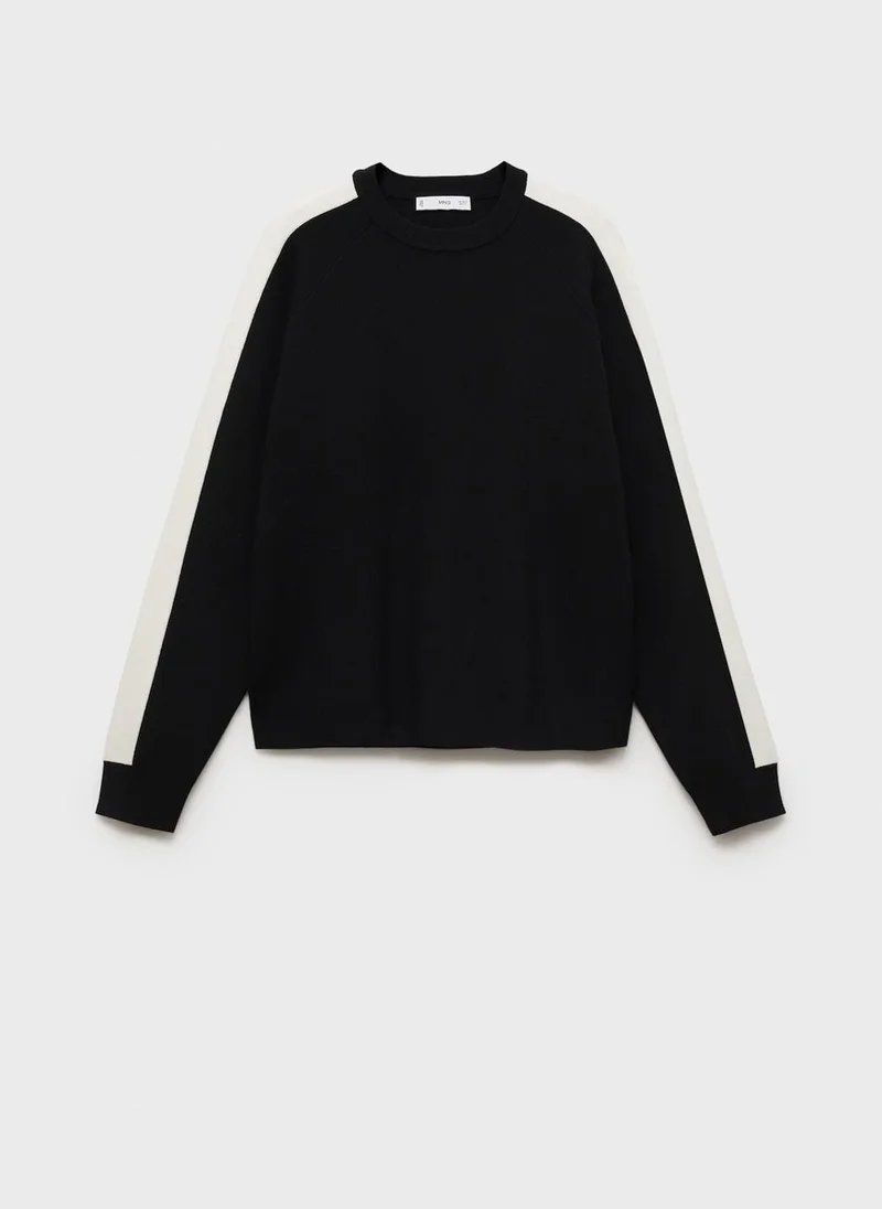 MANGO Contrasting Stripe Knitted Sweater