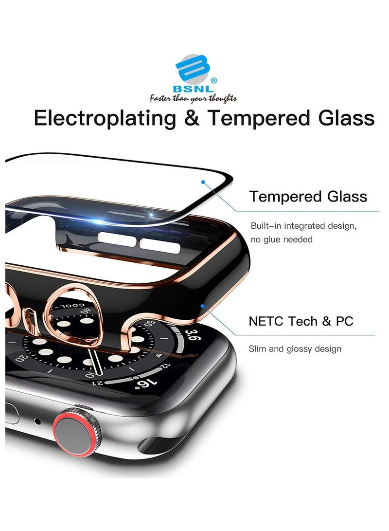 BSNL Protective Hard Case Electroplated Bumper Screen Protector And Cover Combo For Apple Watch Series 7 - 41mm - Image 3