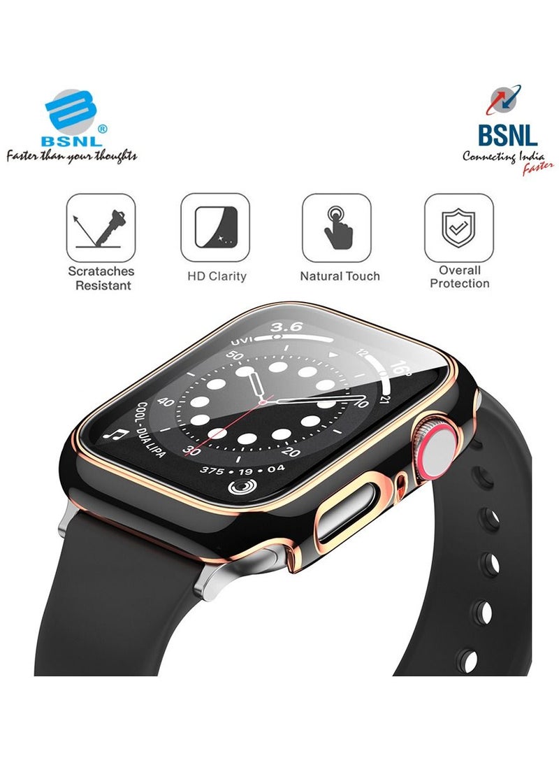 BSNL Protective Hard Case Electroplated Bumper Screen Protector And Cover Combo For Apple Watch Series 7 - 41mm - Image 4