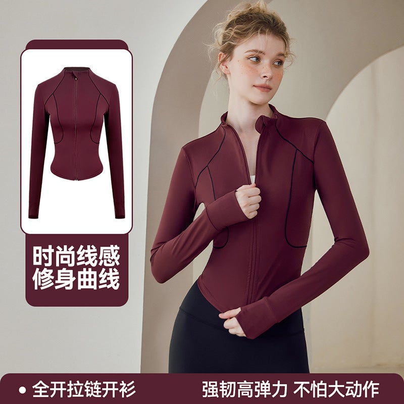 جاكيت تراك نسائي بقصّة ضيقة وأكمام طويلة لليوغا - Image 2